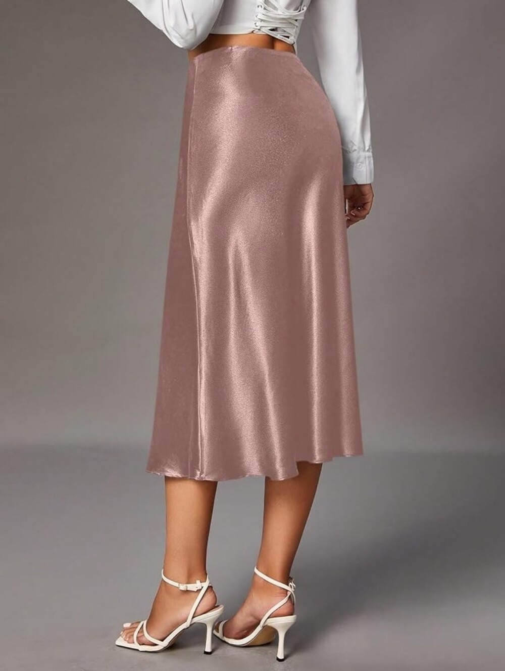 Satin Mauve-Lilac Skirt| Shein